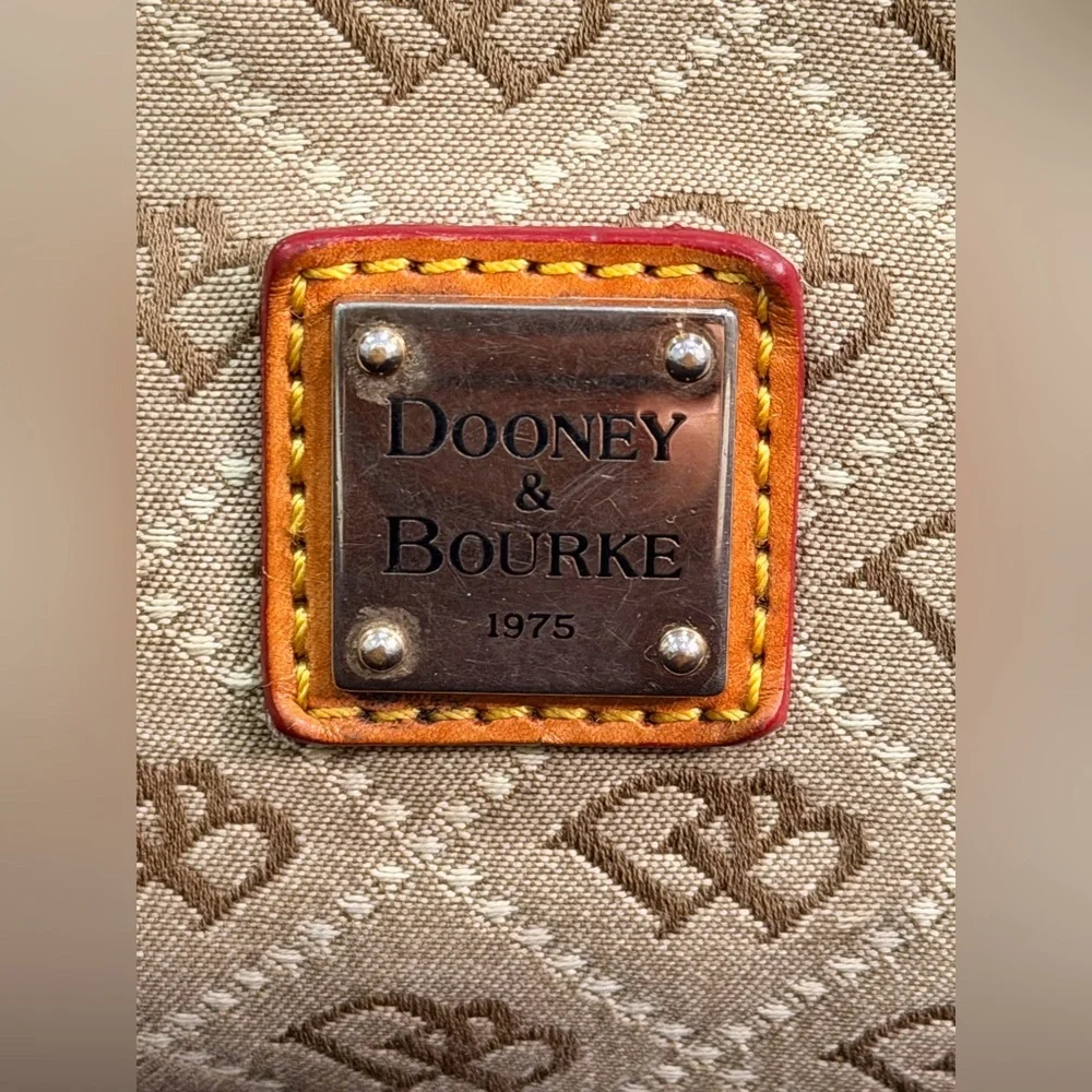 Dooney & Bourke Vintage Tan and Orange Tote Bag - Picture 2 of 15